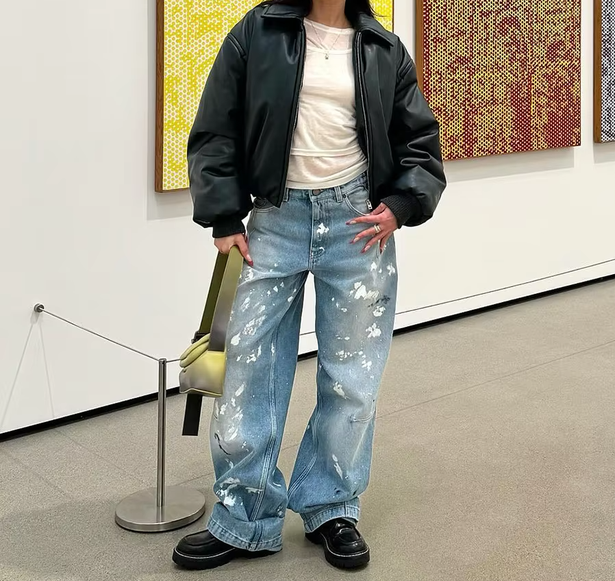 High Waist Straight Leg Jeans