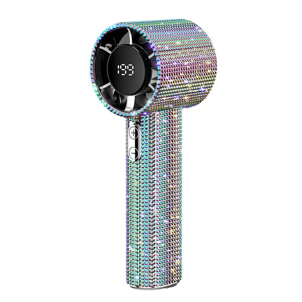 Portable and Rechargeable Blinged Out Handheld Fan