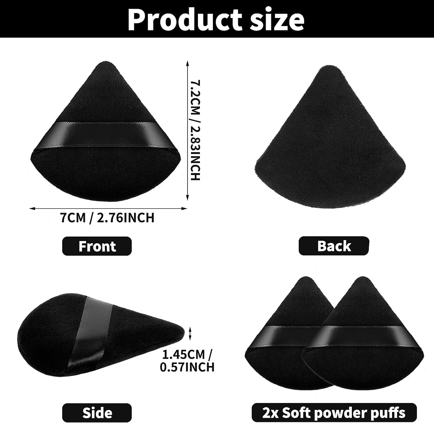 Triangle Cosmetic Powder Puffs (2 pcs)