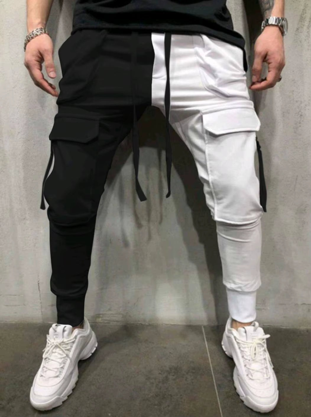 Color Block Tapered Joggers