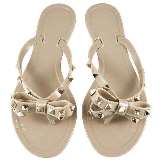 Rivet Jelly Thong Sandals 