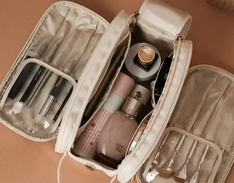 Double Zipper Cosmetic Bag