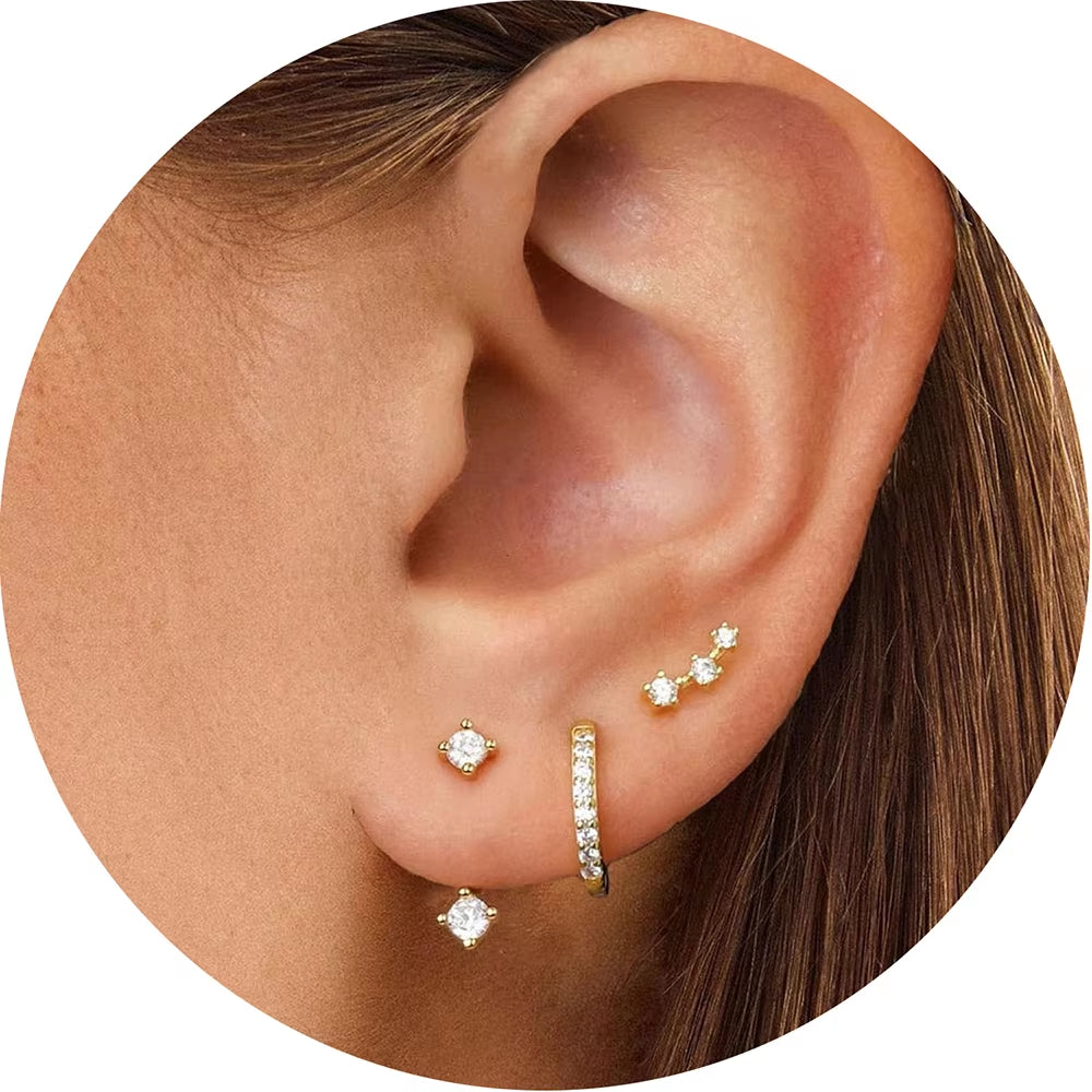 3 Pair Stackable Earring Set
