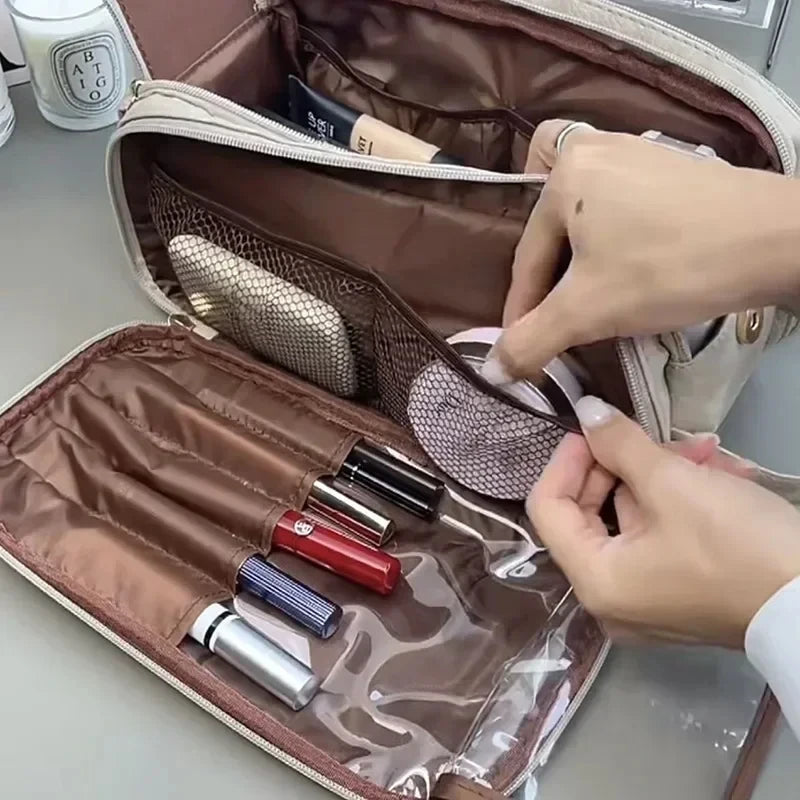 Double Zipper Cosmetic Bag