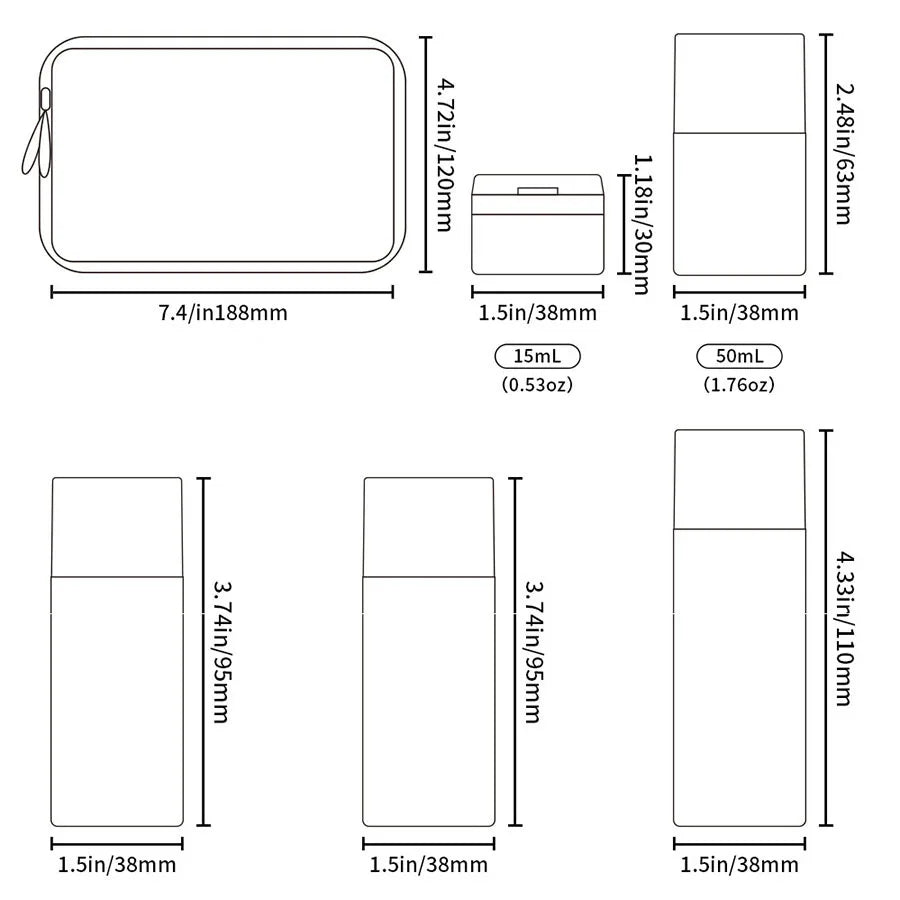 Refillable Squeezable Travel Bottles